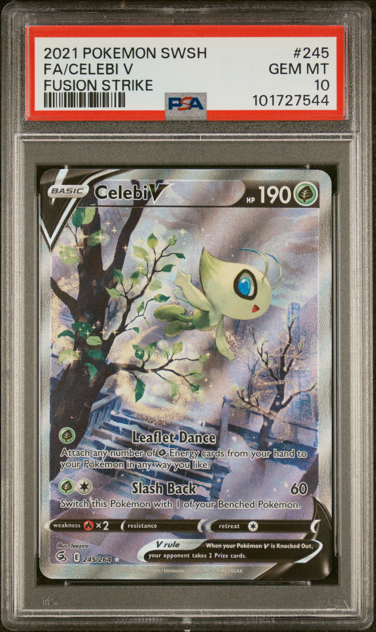 2021 #245 Full Art/Celebi V PSA 10 Sword & Shield Fusion Strike