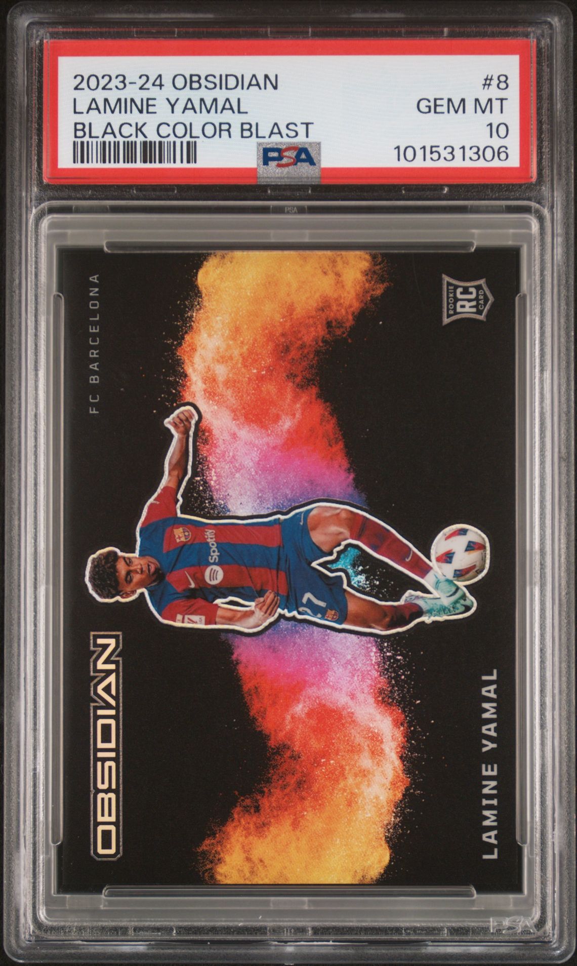 2023 Panini PANINI OBSIDIAN BLACK COLOR BLAST #8 Lamine Yamal front