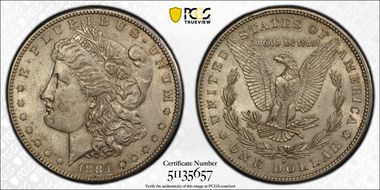 1884-S $1 AU58