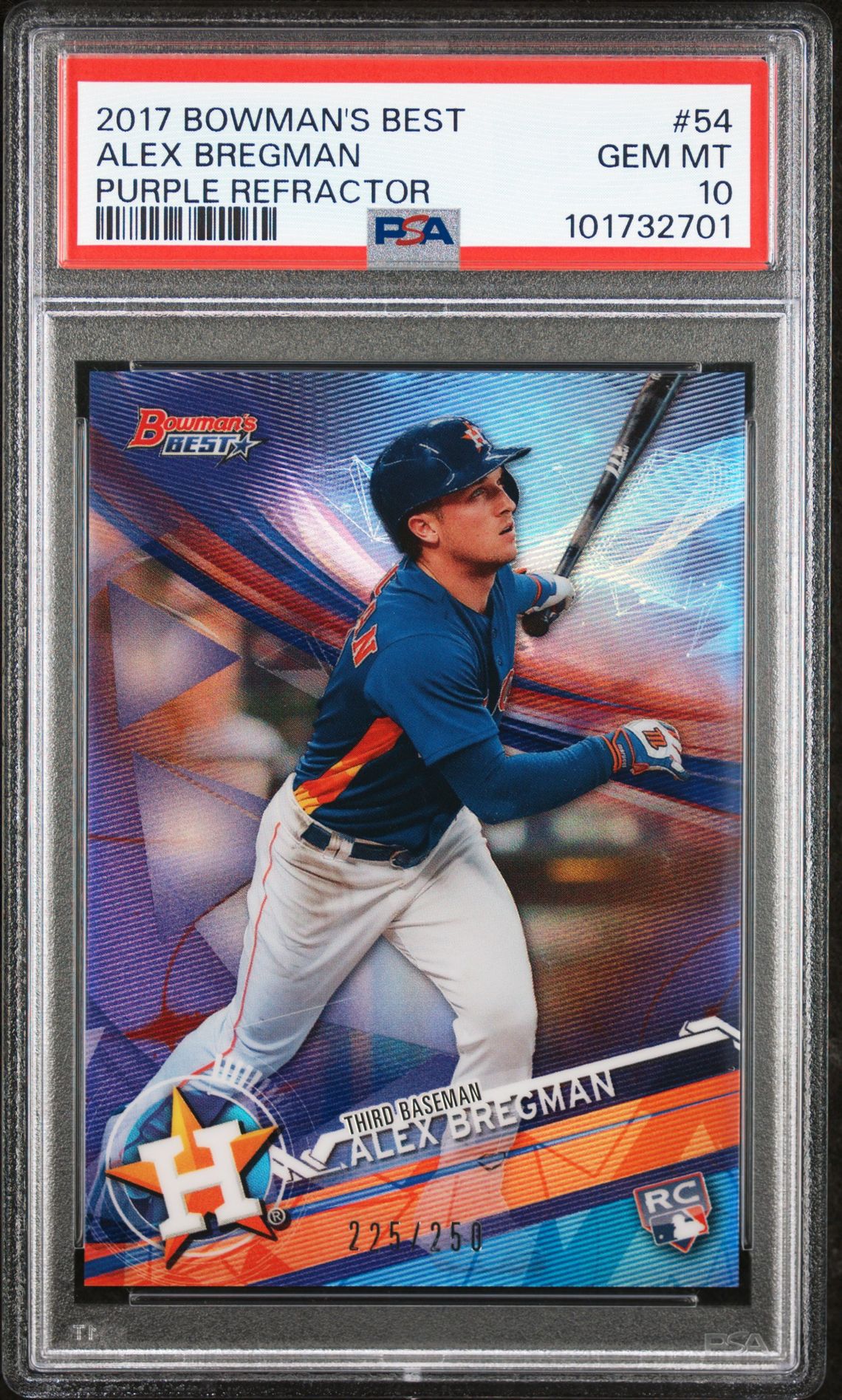 2017 Bowman Bowman's Best Purple Refractor #54 Alex Bregman front