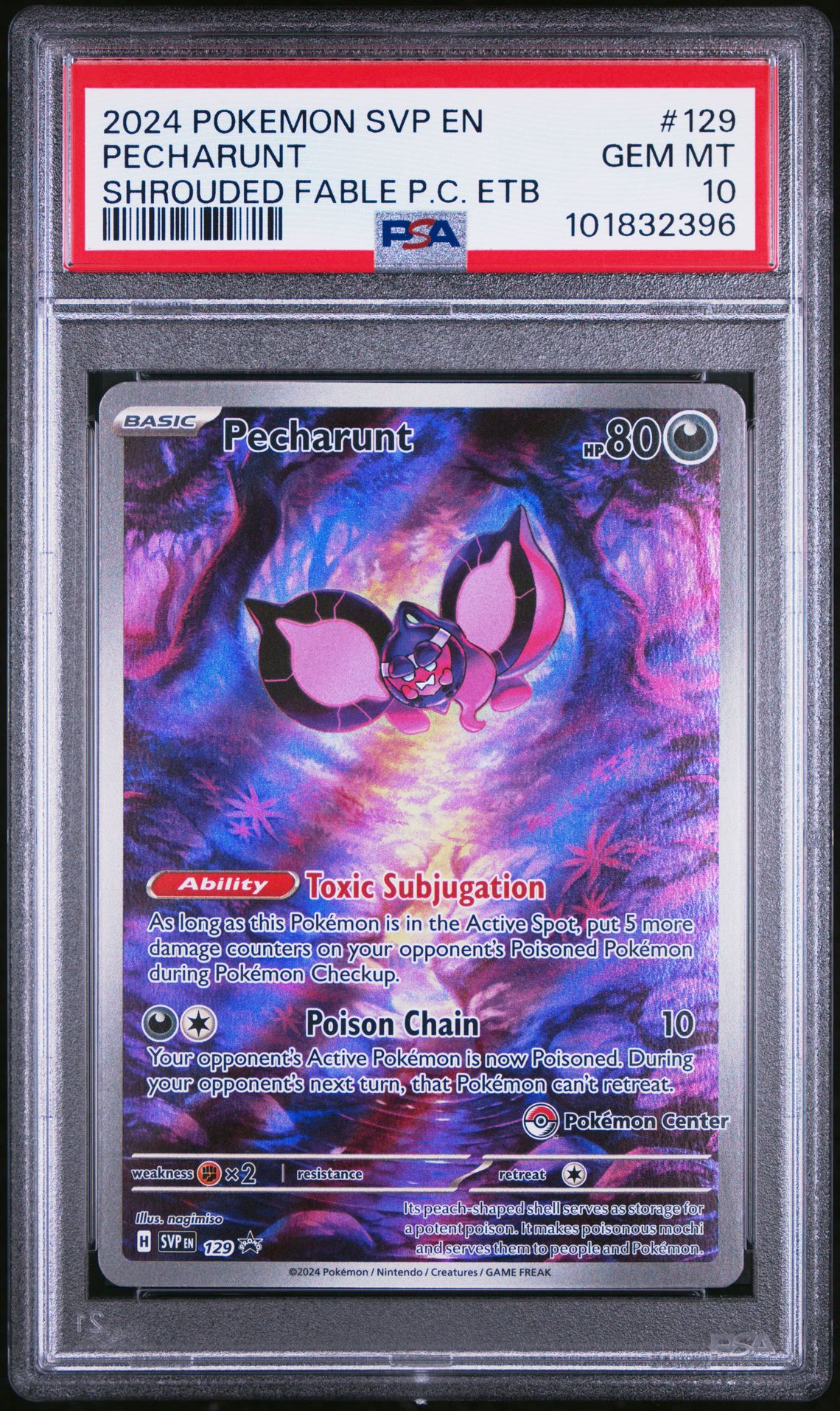2024 Pokemon POKEMON SVP EN-SV BLACK STAR PROMO SHROUDED FABLE ETB #129 Pecharunt front
