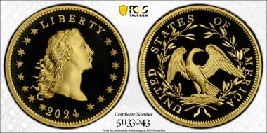 2024 $1 Flowing Hair High Relief Au 230th Anniversary First Strike PR70DCAM