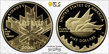 2002-W $5 Salt Lake City PR70DCAM