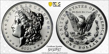 2024-S $1 Morgan Dollar Rev PR Two-Coin Reverse Proof Set First Strike PR69