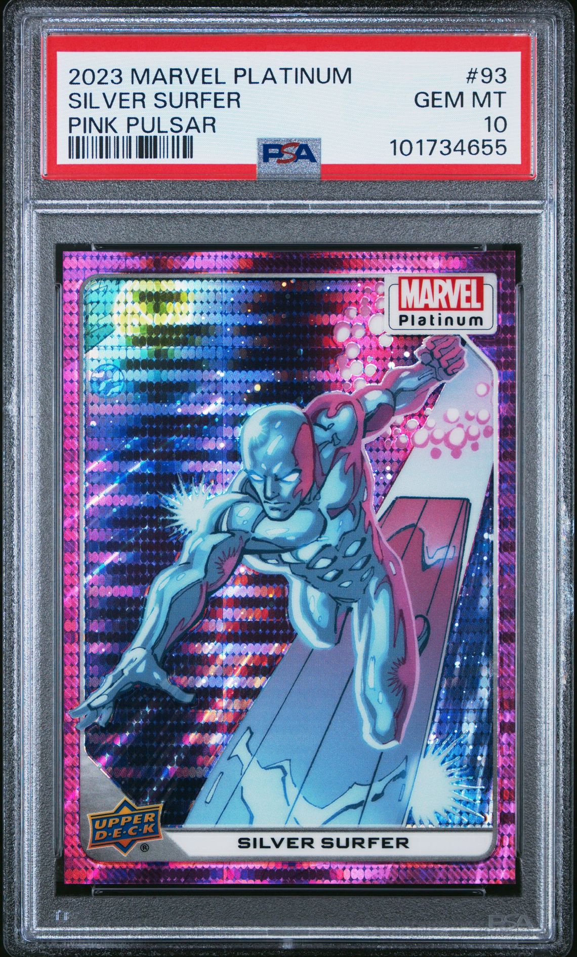 2023 Marvel UPPER DECK MARVEL PLATINUM Silver #93 Silver Surfer front