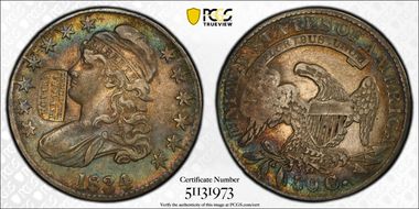 (1836) 50C HT-141 Houck's Panacea On 1834 Lg Date, Lg Let XF45