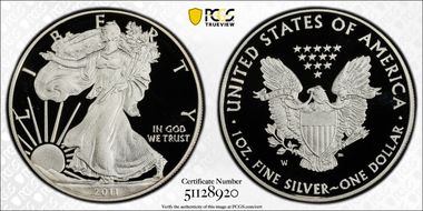 2011-W $1 Silver Eagle PR69DCAM
