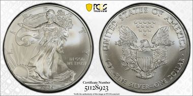 2009 $1 Silver Eagle MS68