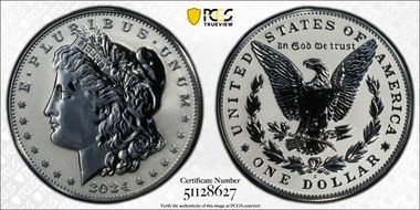 2024-S $1 Morgan Dollar Rev PR Two-Coin Reverse Proof Set First Strike PR69