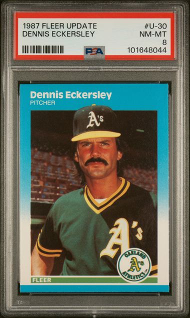 1987 Fleer #U-30 Dennis Eckersley front