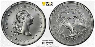 2024 Medal Flowing Hair Ag 230th Anniversary MS70