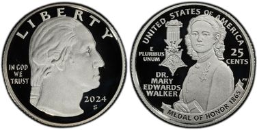 2024-S 25C Dr. Mary Edwards Walker Silver PR70DCAM