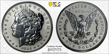 2024-S $1 Morgan Dollar Rev PR Two-Coin Reverse Proof Set First Strike PR69