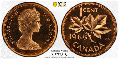 1965 1C Type 2, Sm Beads, Bl 5 PL65CAM