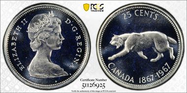 1967 25C 0.800 Ag PL67CAM