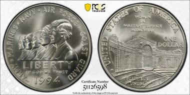 1994-W $1 Women Military MS69