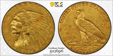 1914 $2.50 AU58