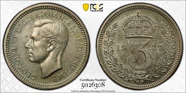 1937 3D S-4088 Crowned 3 PR65