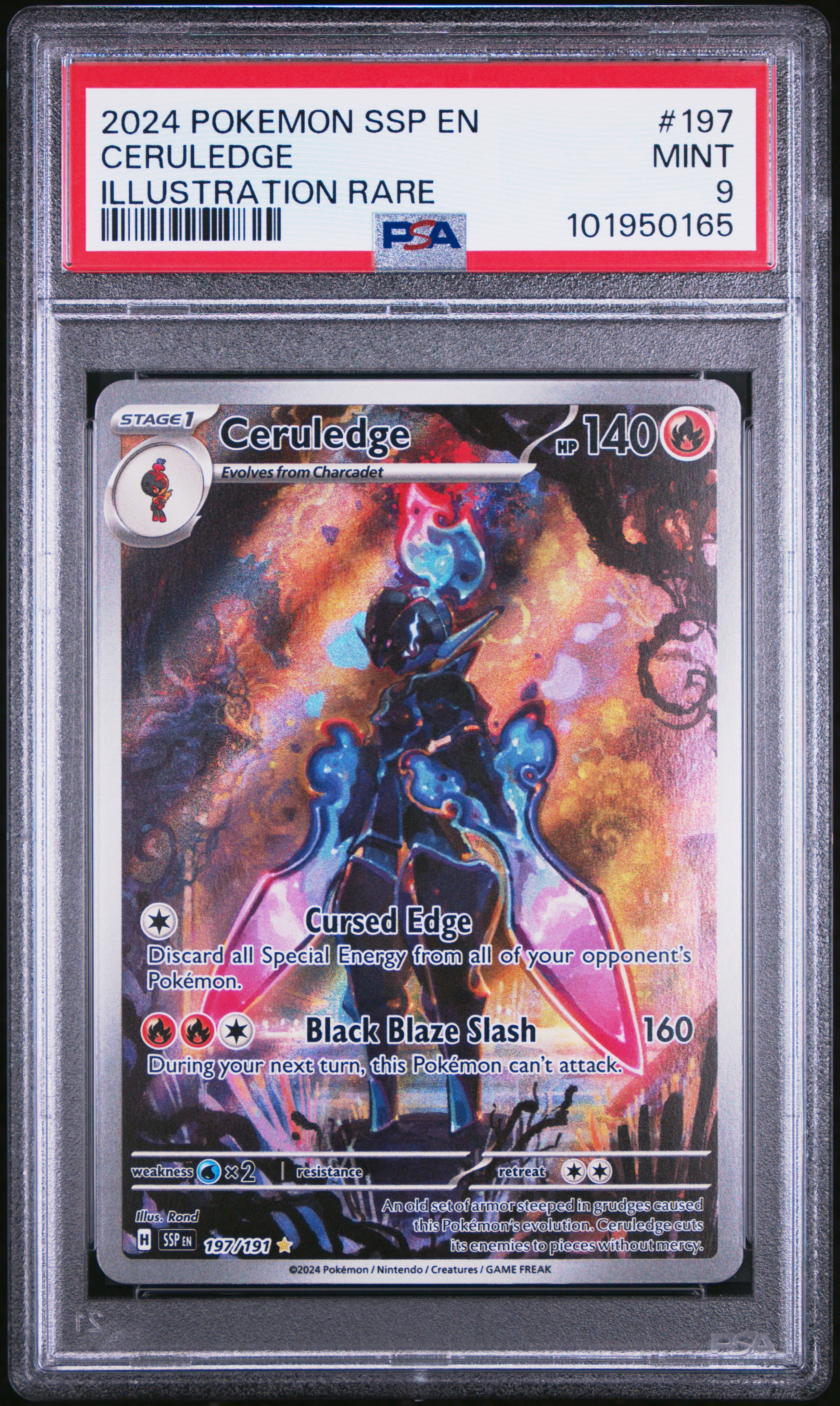 2024 Pokemon Ssp En-Surging Sparks Ceruledge #197 (Illustration Rare) Mint 9 front