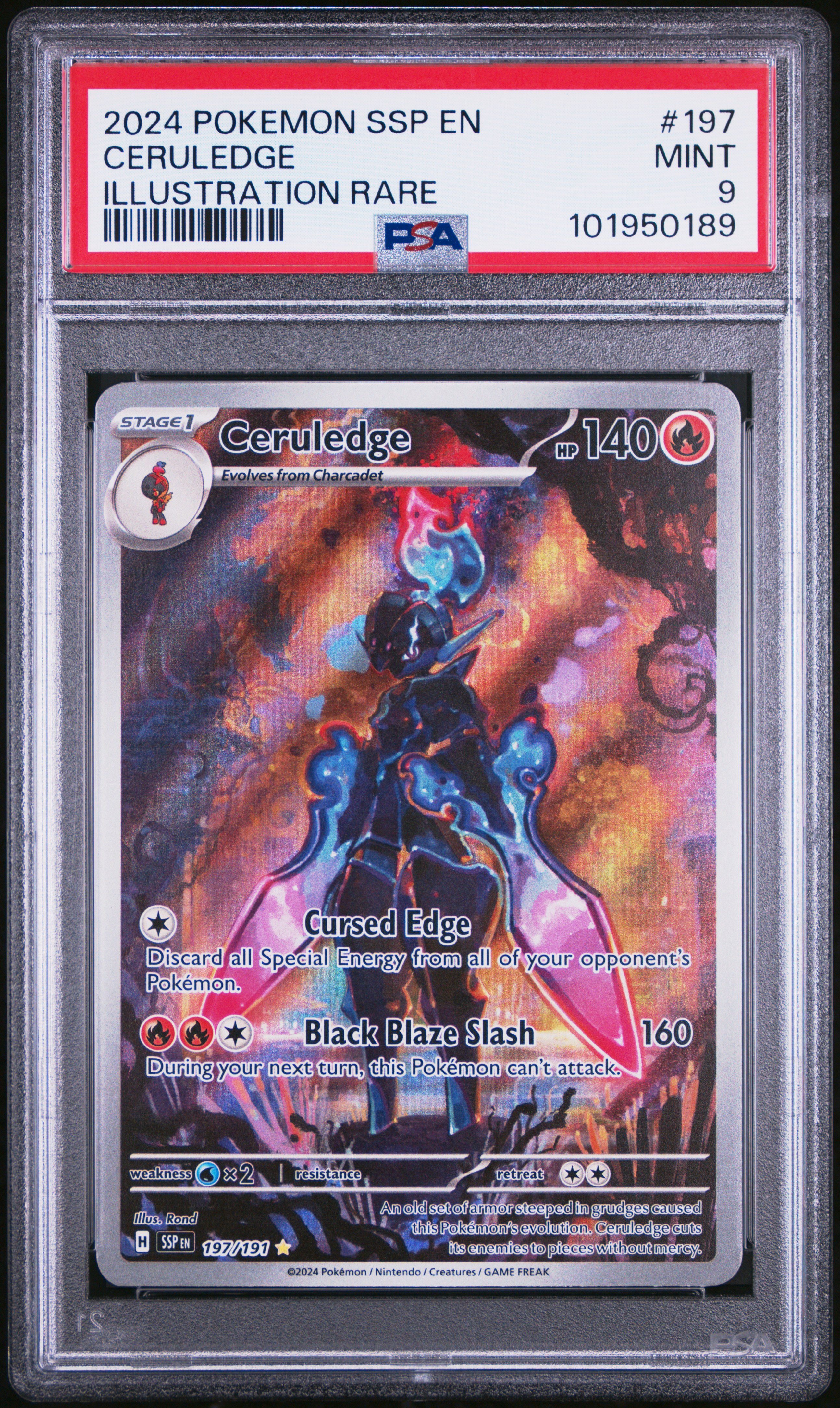 2024 Pokemon Ssp En-Surging Sparks Ceruledge #197 (Illustration Rare) Mint 9 front