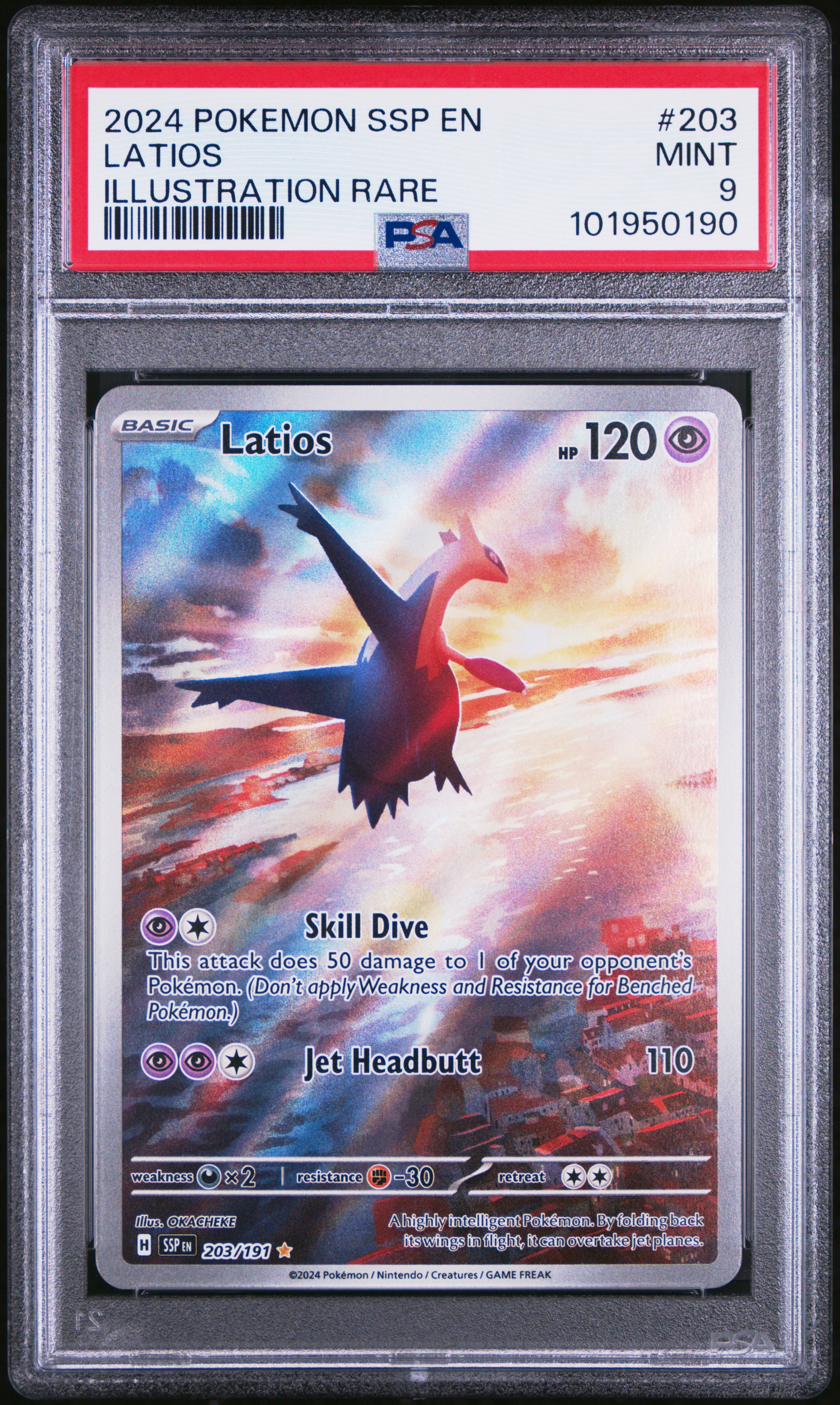 2024 Pokemon Ssp En-Surging Sparks Latios #203 (Illustration Rare) Mint 9 front