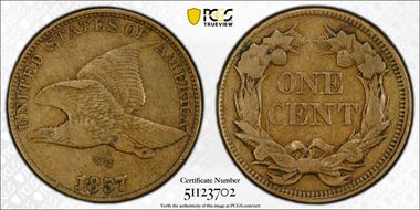 1857 1C Clash w/ 50C, FS-402 VF30