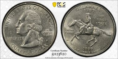 1999-P 25C Delaware AU55