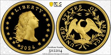 2024 $1 Flowing Hair High Relief Au 230th Anniversary First Strike PR70DCAM