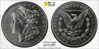 2021-D $1 Morgan Dollar 100th Anniversary MS69