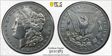 2021-S $1 Morgan Dollar 100th Anniversary MS70