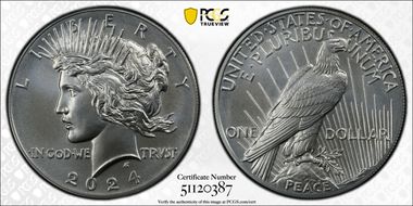 2024 $1 Peace Dollar MS70