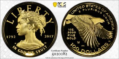 2017-W $100 American Liberty High Relief PR70DCAM