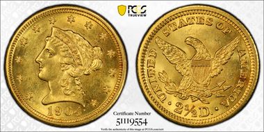 1904 $2.50 MS62