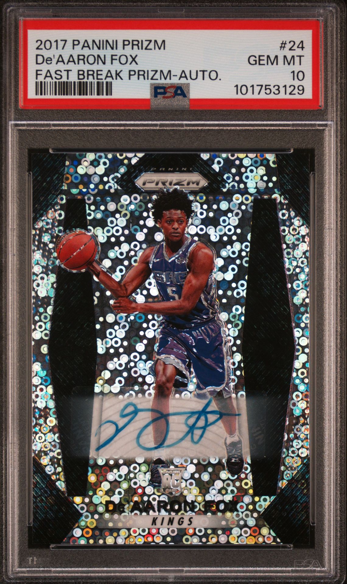2017 Panini PANINI PRIZM RUBY WAVE #24 De'Aaron Fox front
