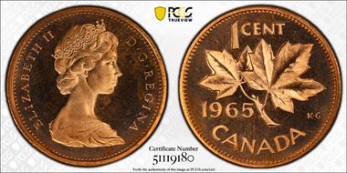 1965 1C Type 2, Sm Beads, Bl 5 PL66CAM