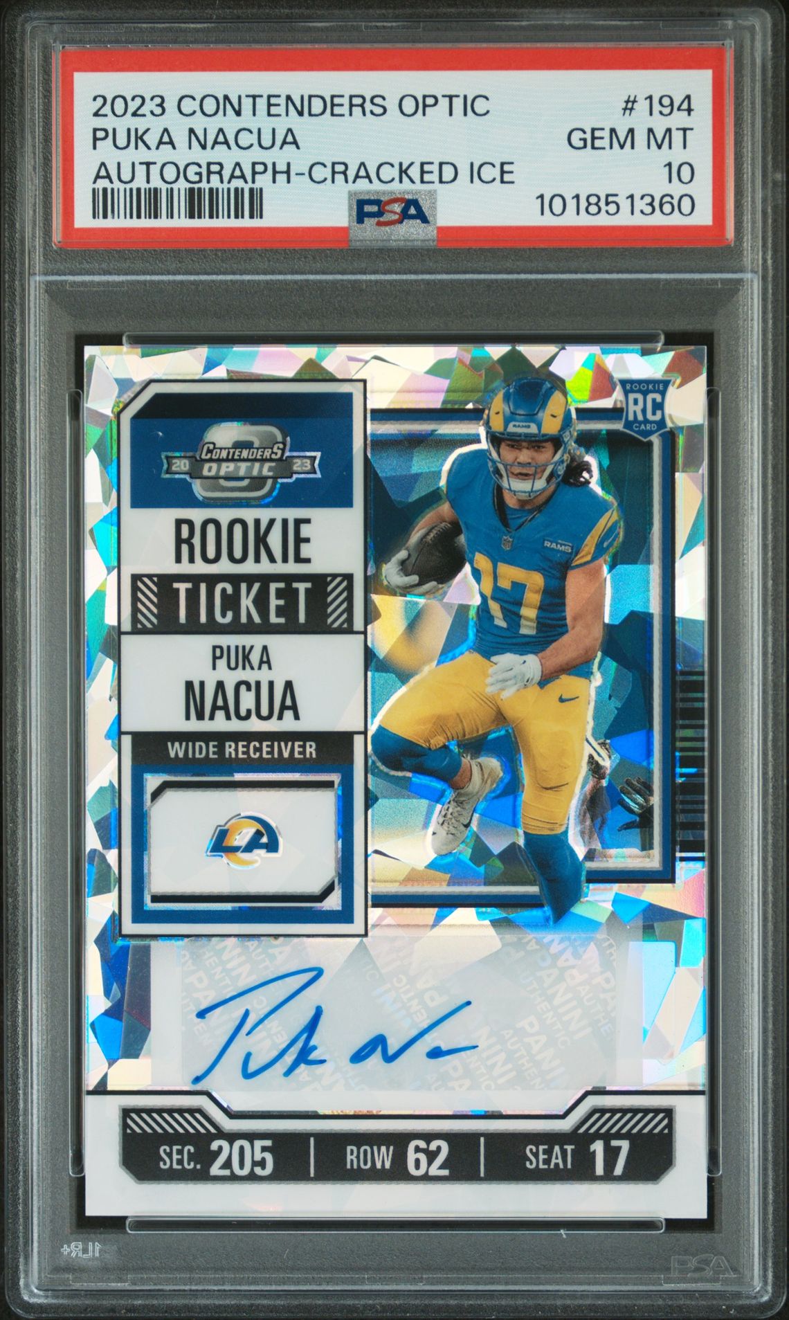 2023 Panini PANINI CONTENDERS OPTIC Cracked Ice #194 Puka Nacua front