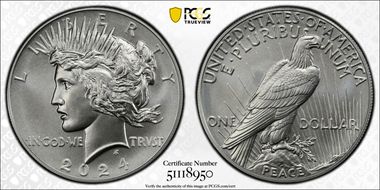 2024 $1 Peace Dollar MS70
