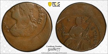 1787 CT 1/2P DB Left, Miller 31.1-gg.1 VF25BN