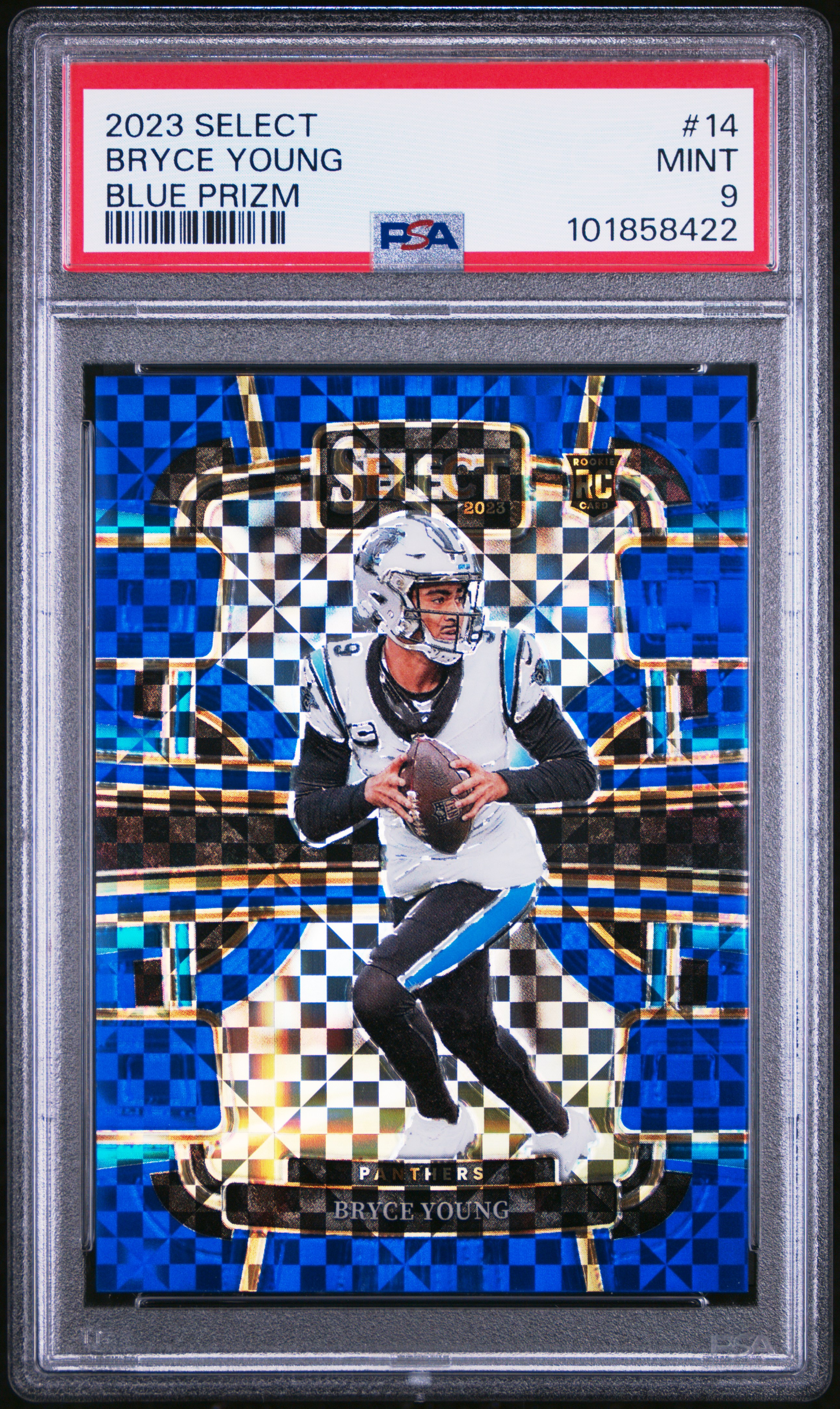 2023 Panini Select Bryce Young #14 (Blue Prizm) Mint 9 front