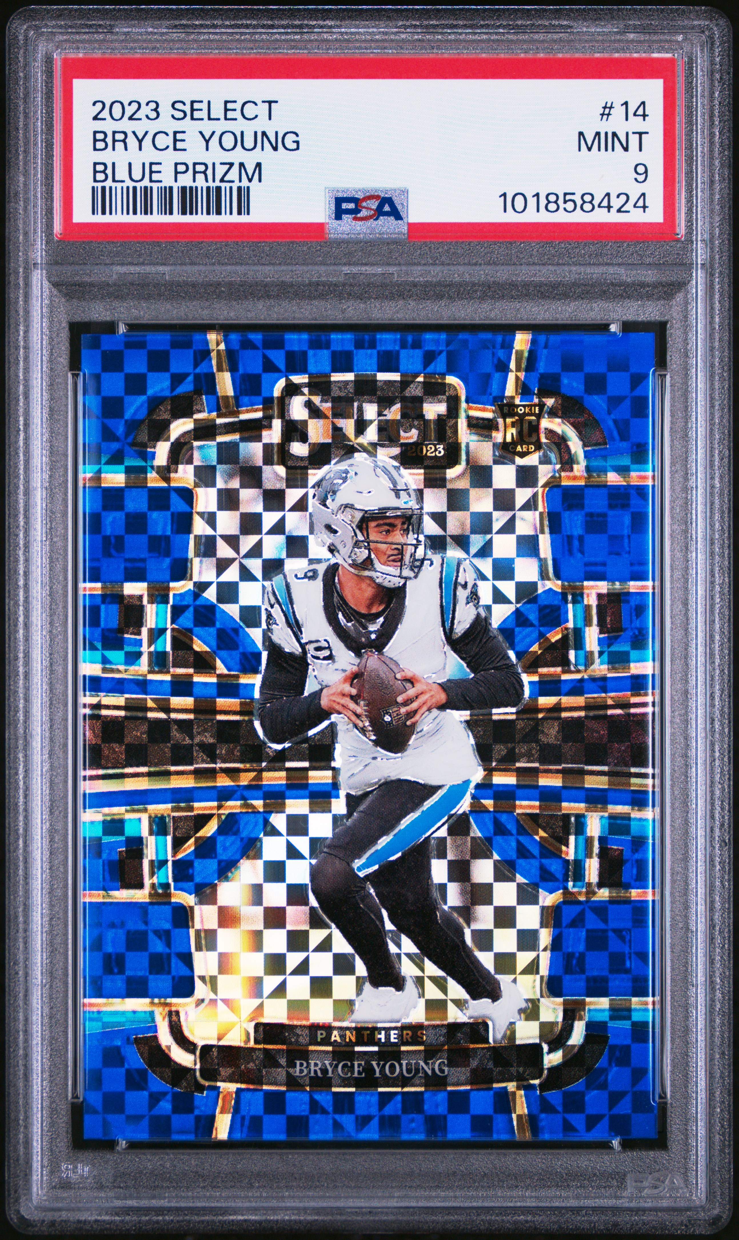 2023 Panini Select Bryce Young #14 (Blue Prizm) Mint 9 front