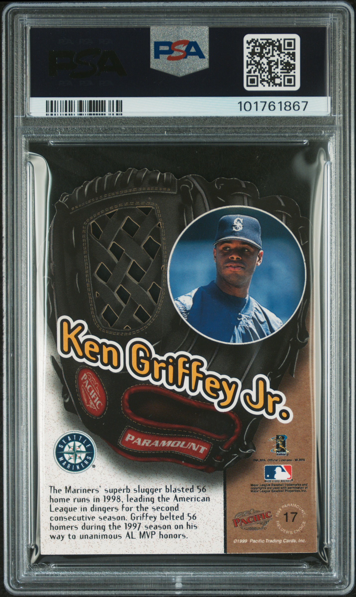 1999 Pacific Paramount Fielder's Choice Ken Griffey Jr. #17 (Fielder's Choice) Nm 7 back
