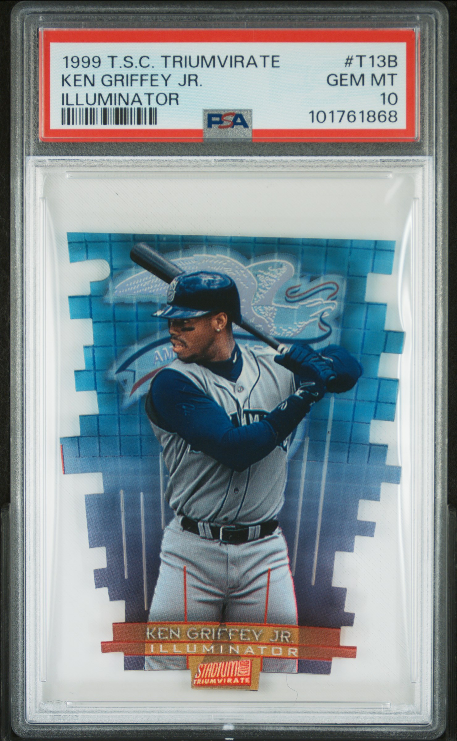 1999 Stadium Club Triumvirate Ken Griffey Jr. #T13B (Illuminator) Gem Mt 10 front