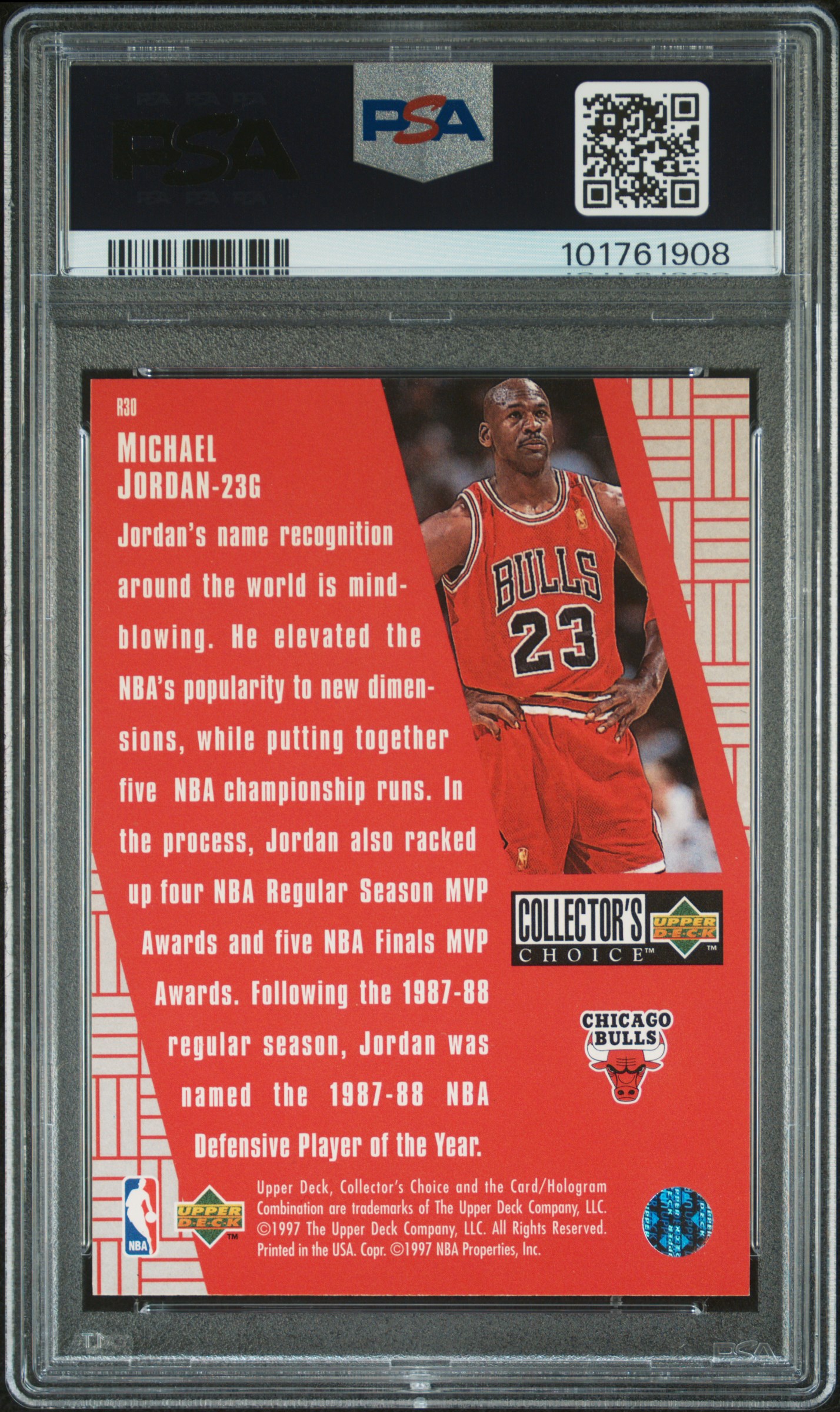 1997 Collector's Choice Crash The Game Scoring Redemption Michael Jordan #R30 (Crash Game-Scoring Redemp) Nm-Mt 8 back