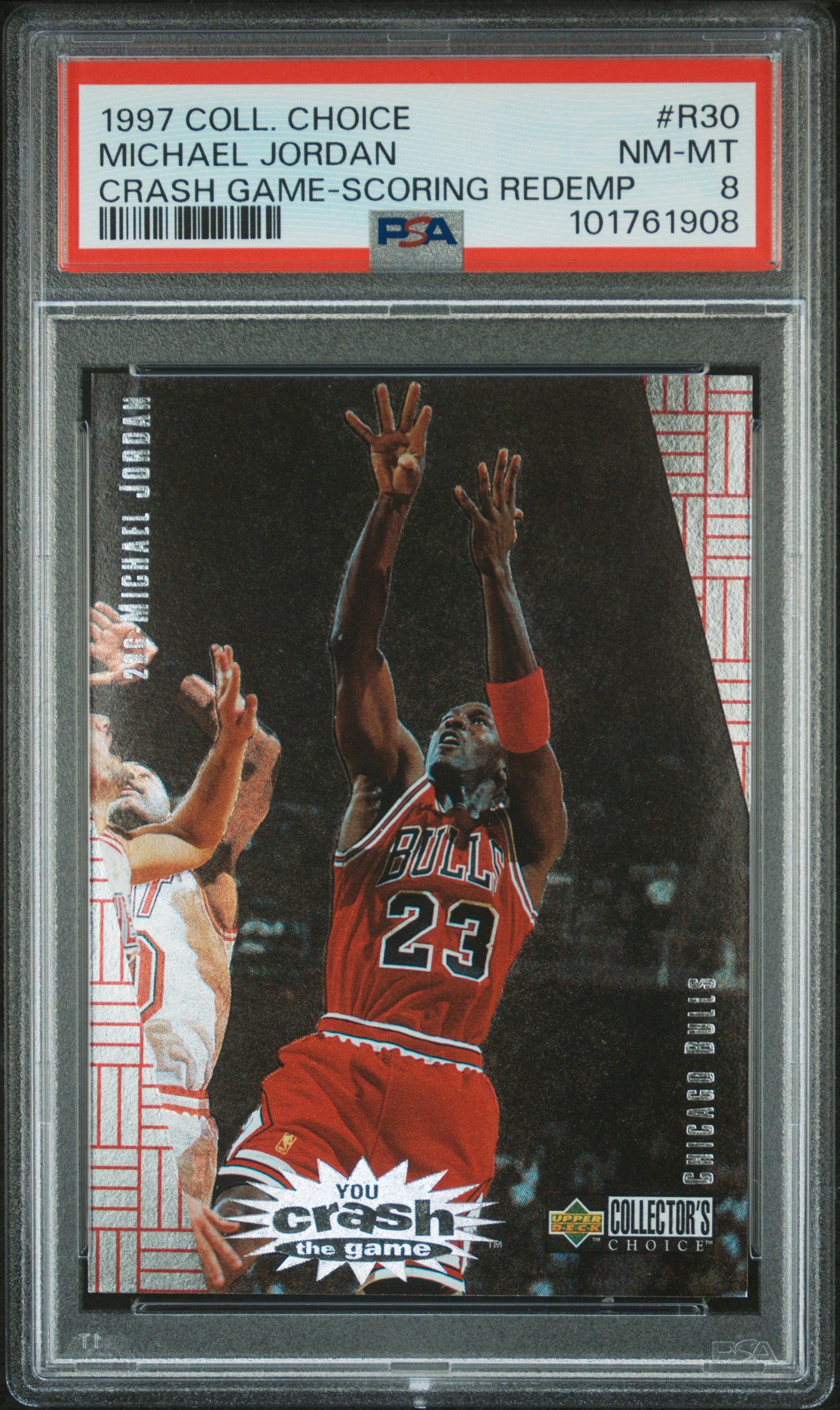 1997 Collector's Choice Crash The Game Scoring Redemption Michael Jordan #R30 (Crash Game-Scoring Redemp) Nm-Mt 8 front