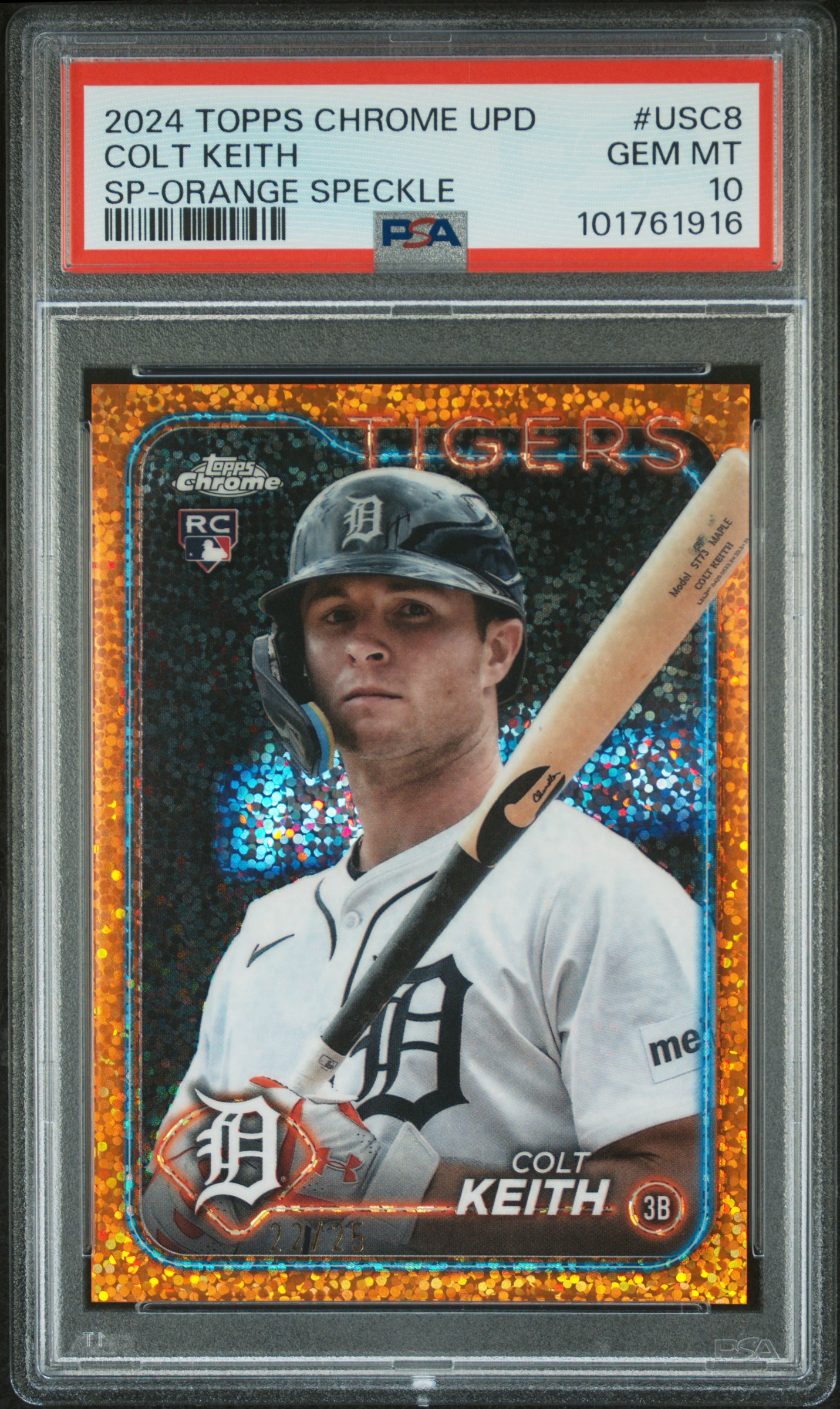 2024 Topps Chrome Update Colt Keith #Usc8 (Sp-Orange Speckle) Gem Mt 10 front