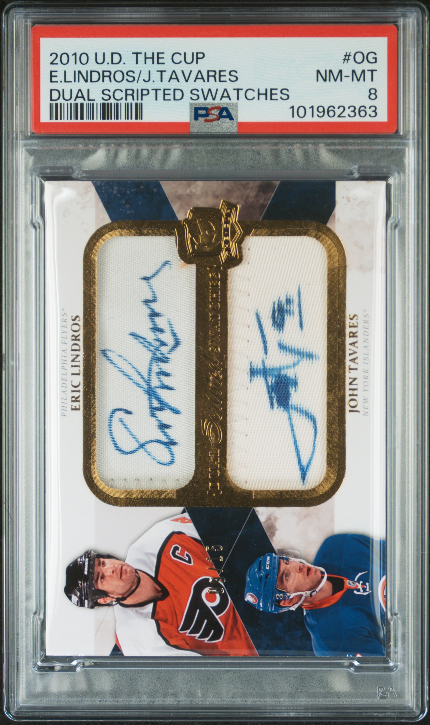 2010 Upper Deck The Cup Dual Scripted Swatches E.lindros/J.tavares #Og (Dual Scripted Swatches) Nm-Mt 8 front