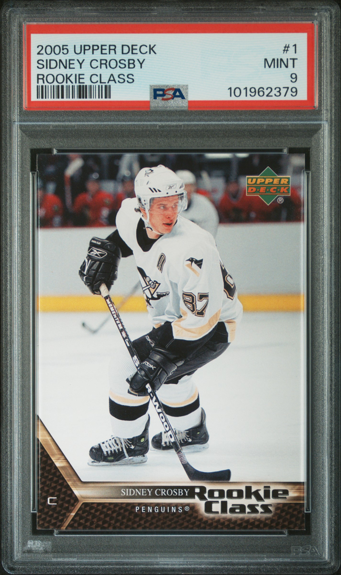 2005 Upper Deck Rookie Class Sidney Crosby #1 (Rookie Class) Mint 9 front