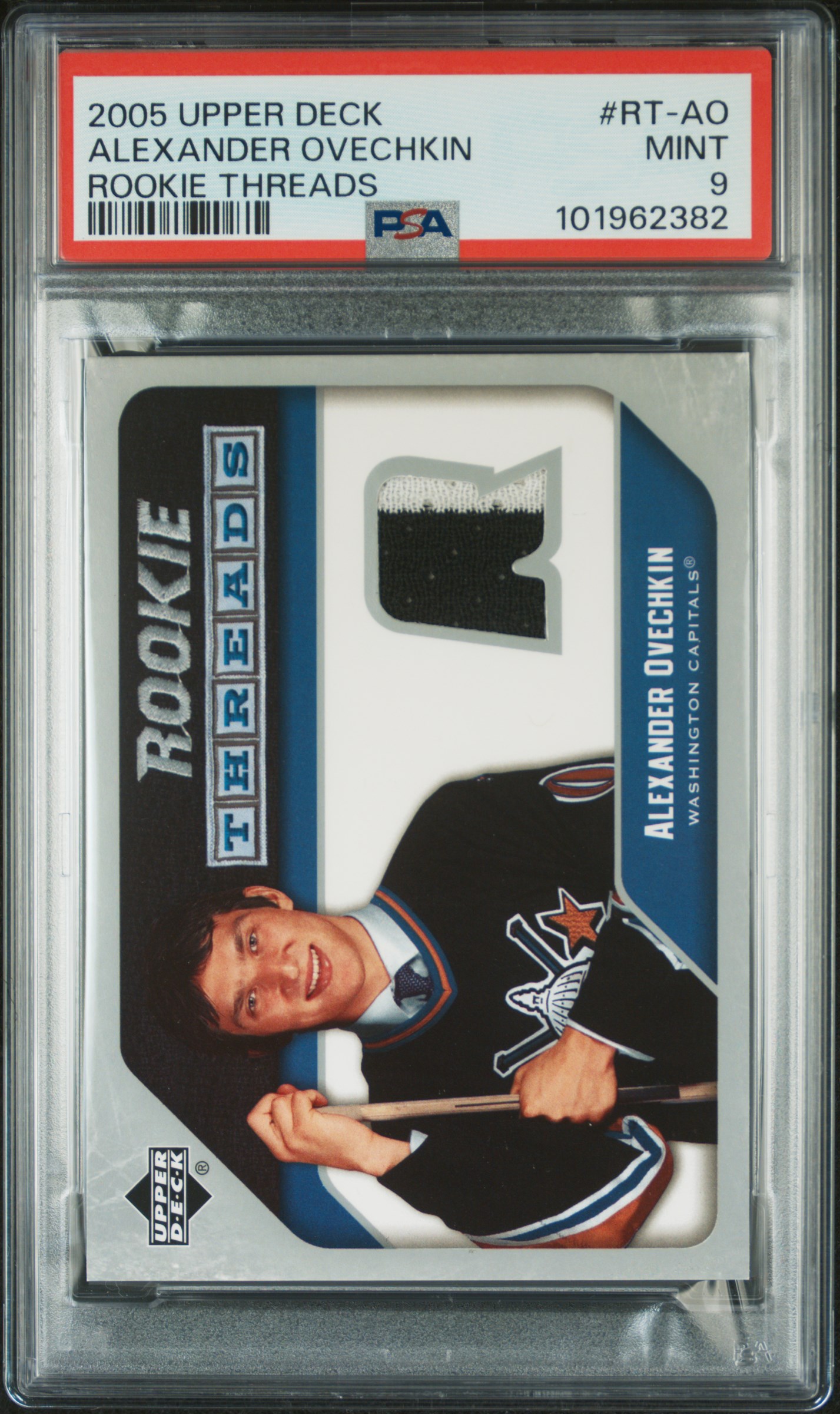 2005 Upper Deck Rookie Threads Alexander Ovechkin #Rt-Ao (Rookie Threads) Mint 9 front