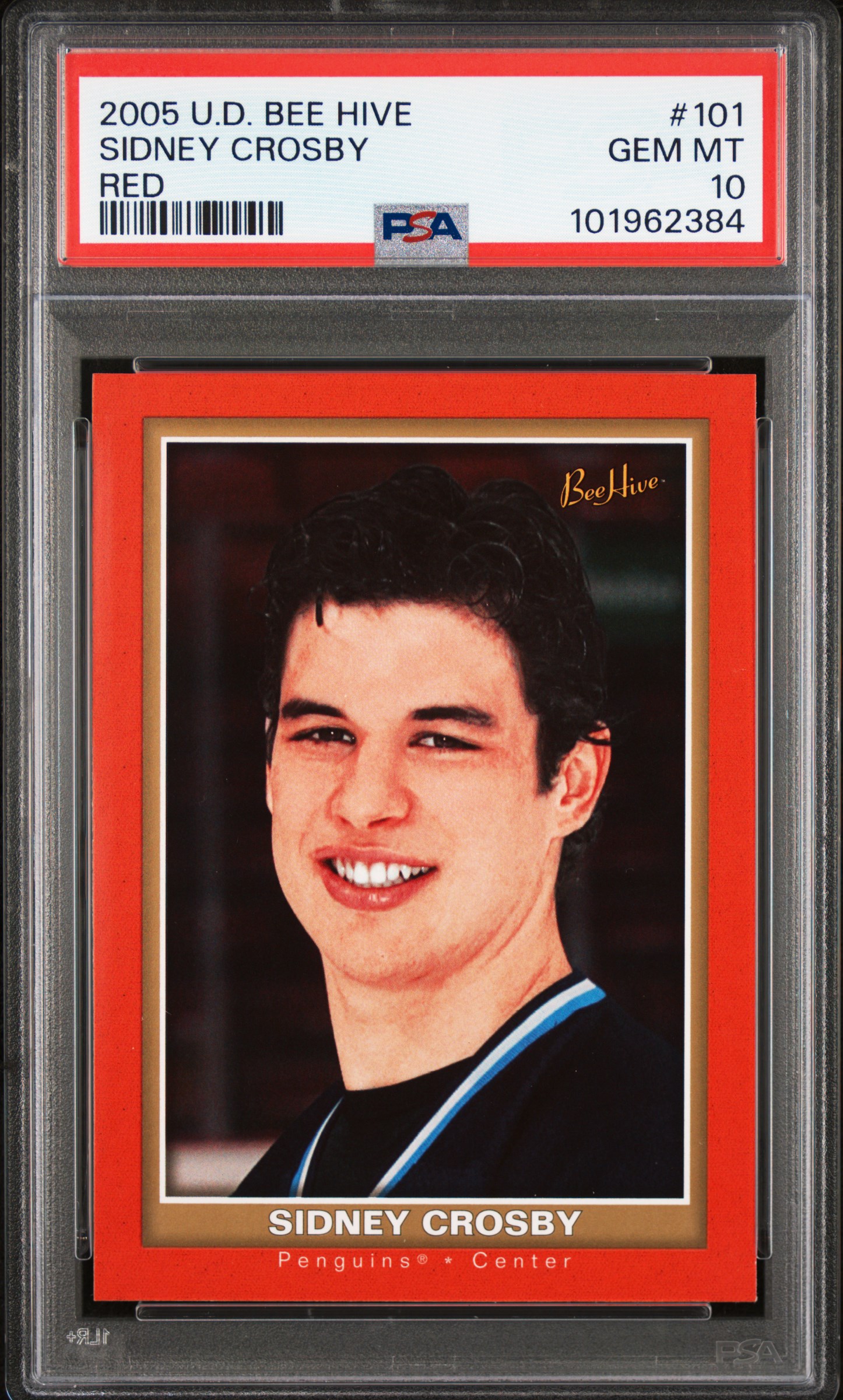 2005 Upper Deck Bee Hive Sidney Crosby #101 (Red) Gem Mt 10 front