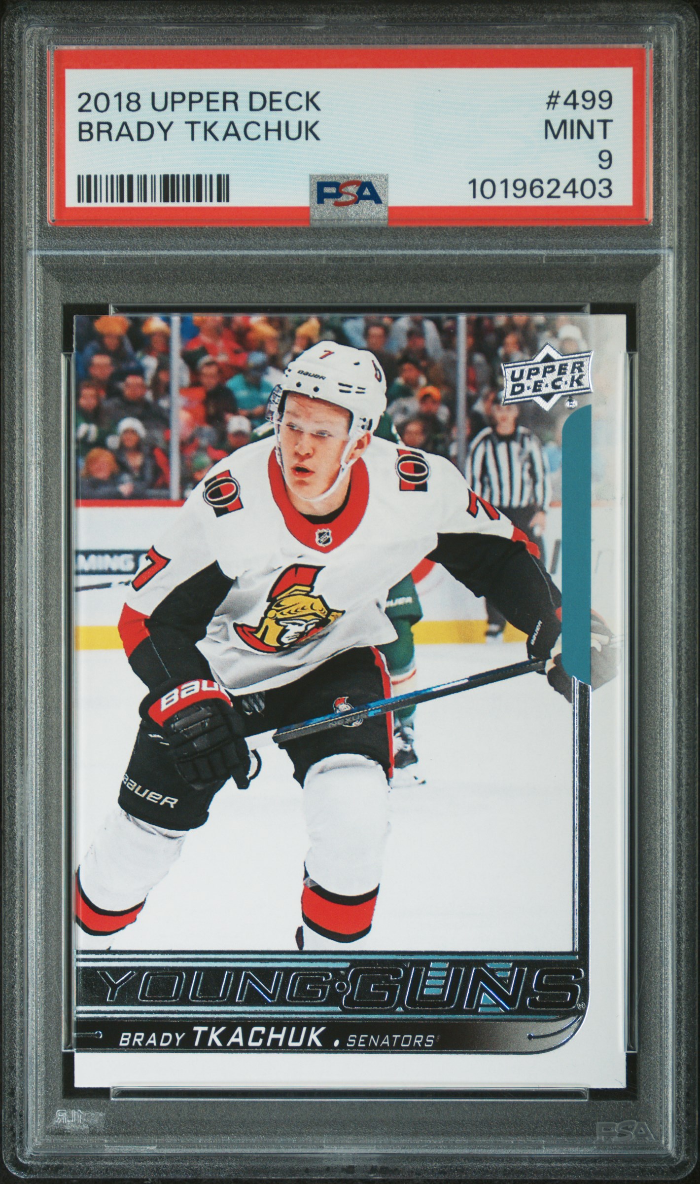 2018 Upper Deck Brady Tkachuk #499 Mint 9 front